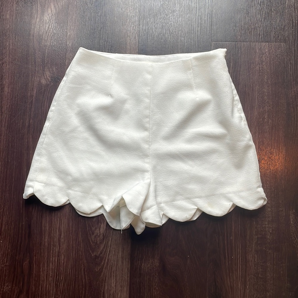 Scalloped High Waisted Shorts